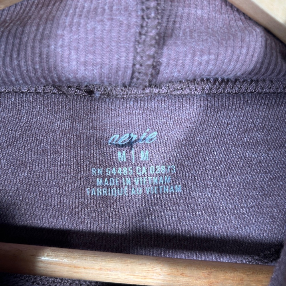 Aerie Soft Oversized Funnel Neck Sweatshirt Purple Mauve Lounge Cowl Pullover M - Picture 3 of 6